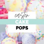 easter cake pops with pinterest graphic