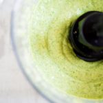 blended dressing in food processor