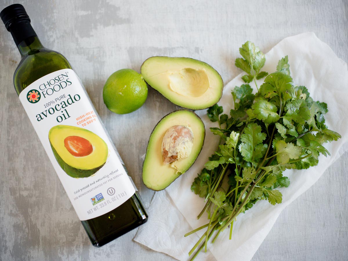 ingredients for avocado cilantro dressing