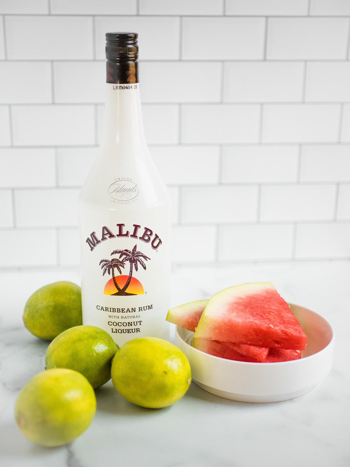 ingredients for boozy watermelon slush