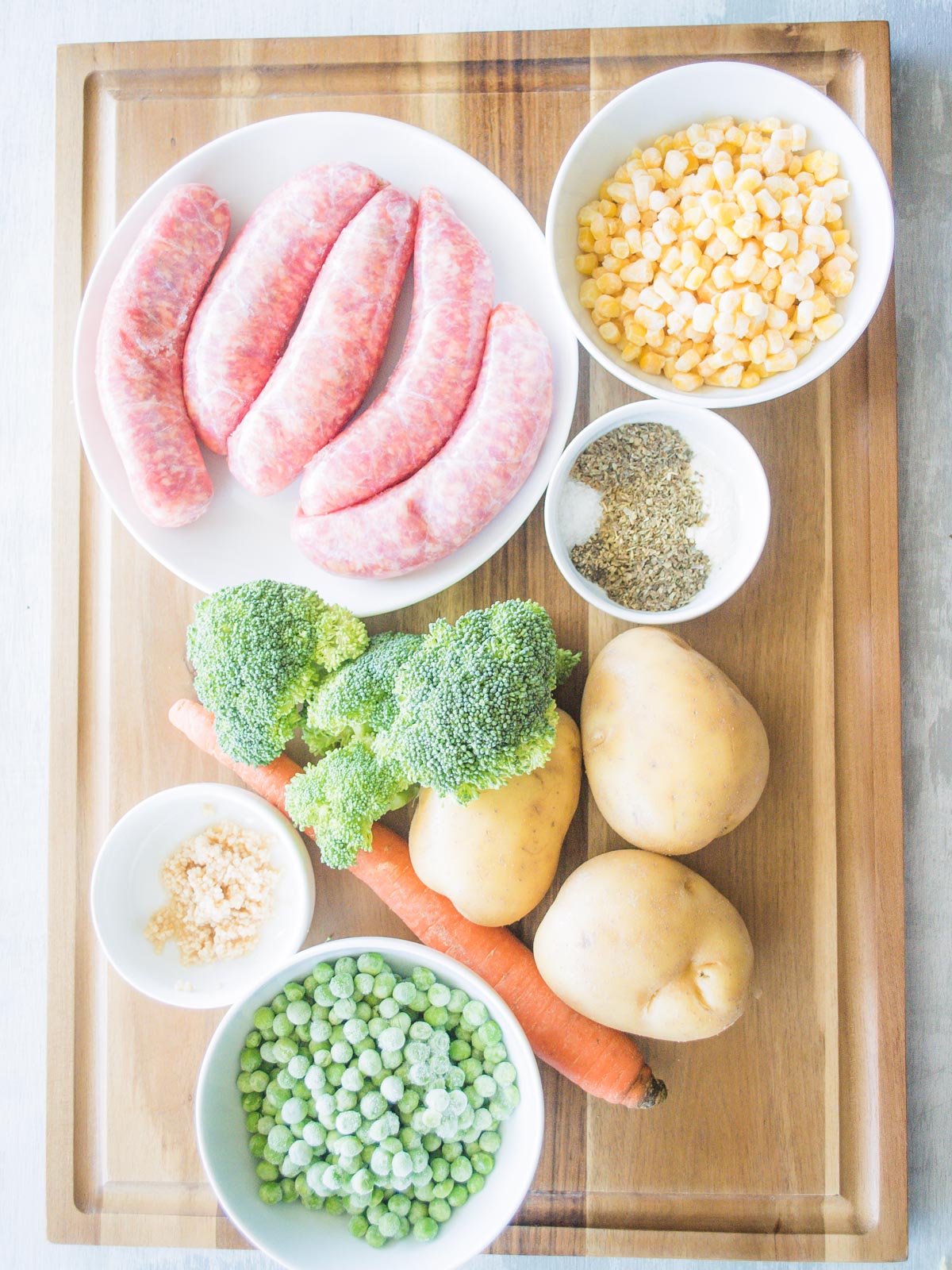 ingredients for cheesy italian sausage and vegetable soup