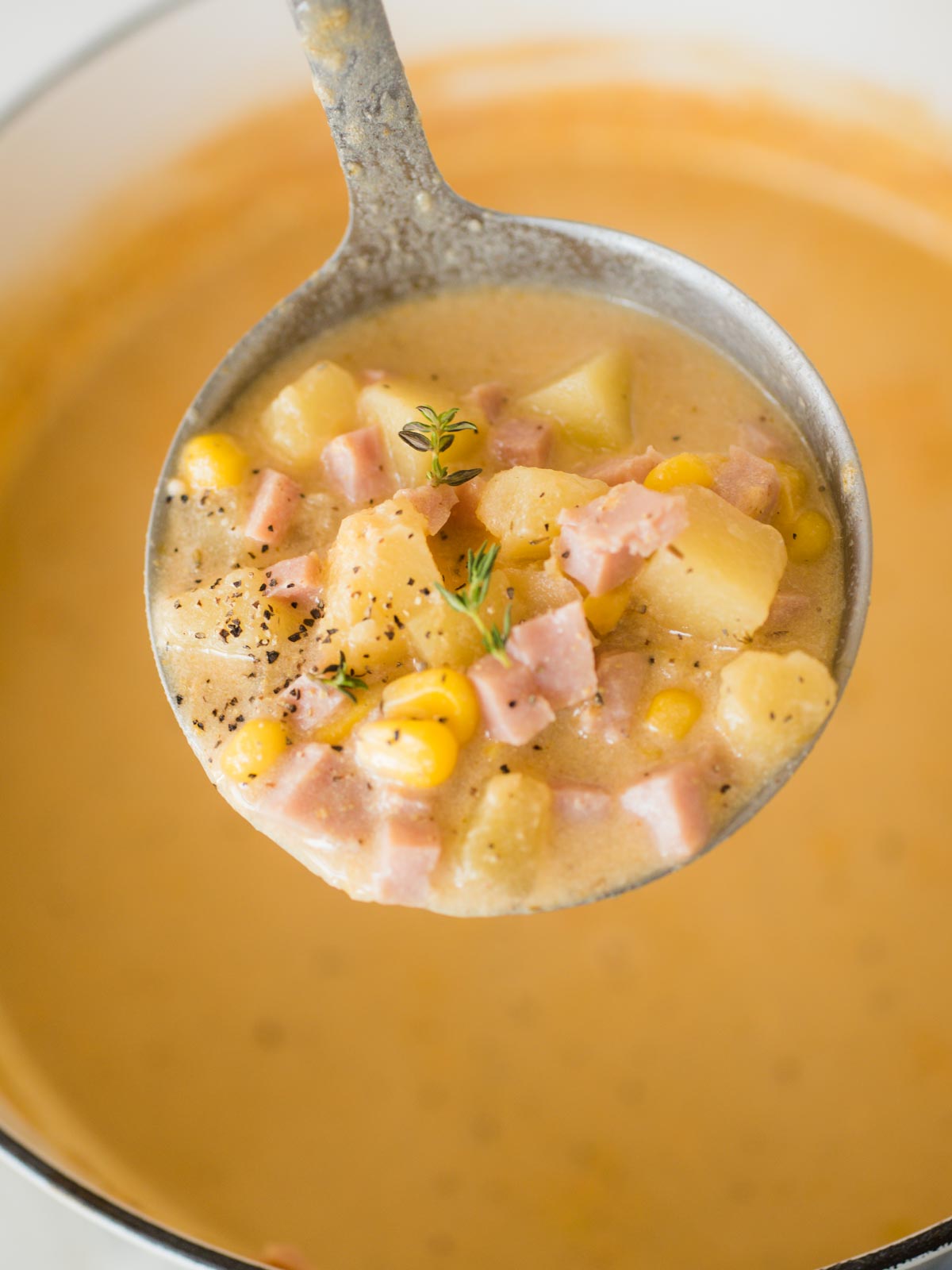Creamy Ham & Potato Corn Chowder - Sweetly Splendid