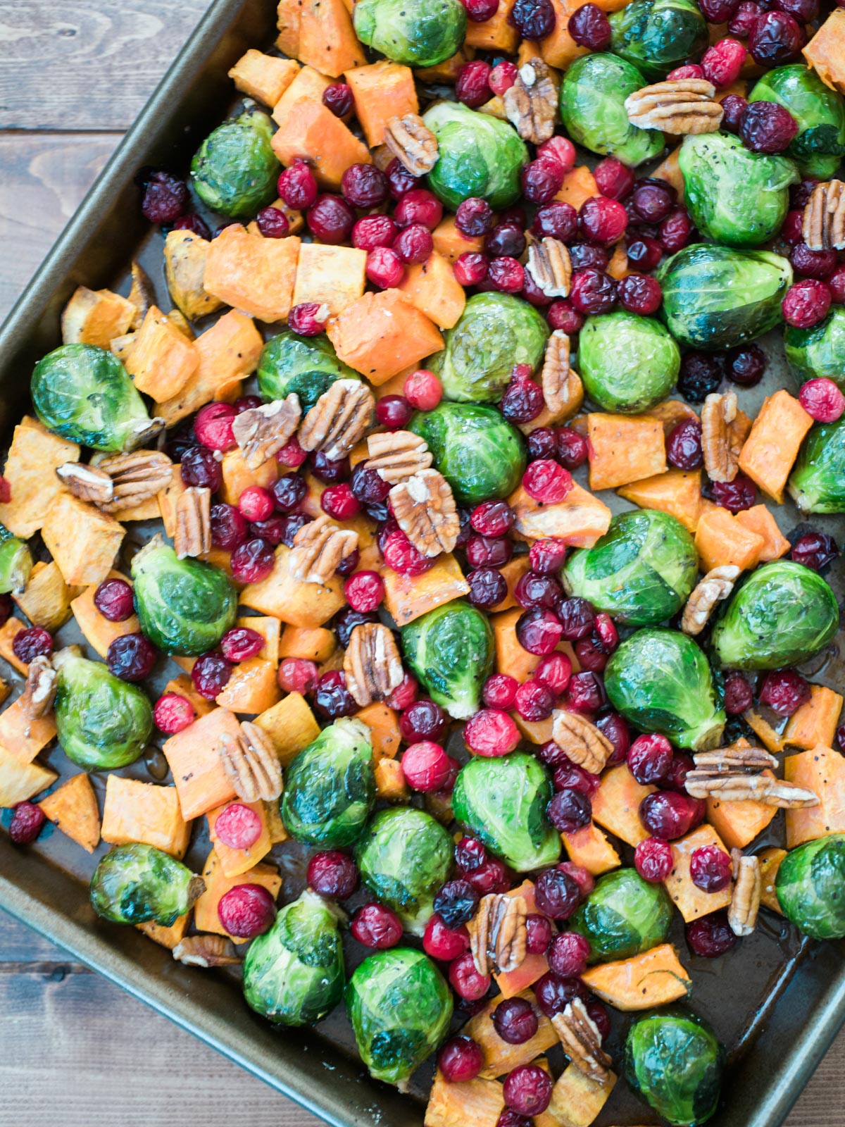 vegetables on a baking sheet