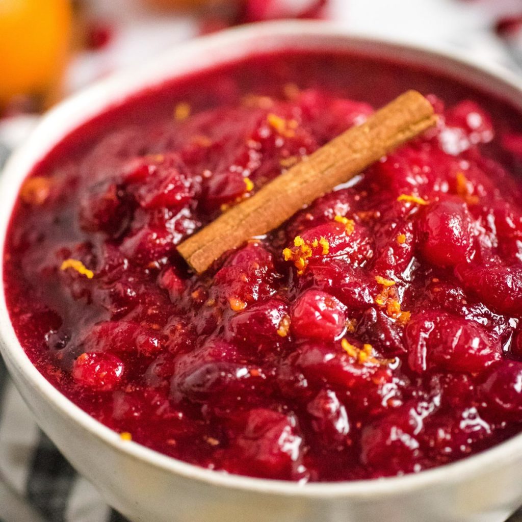 bowl full of cranberry sauce