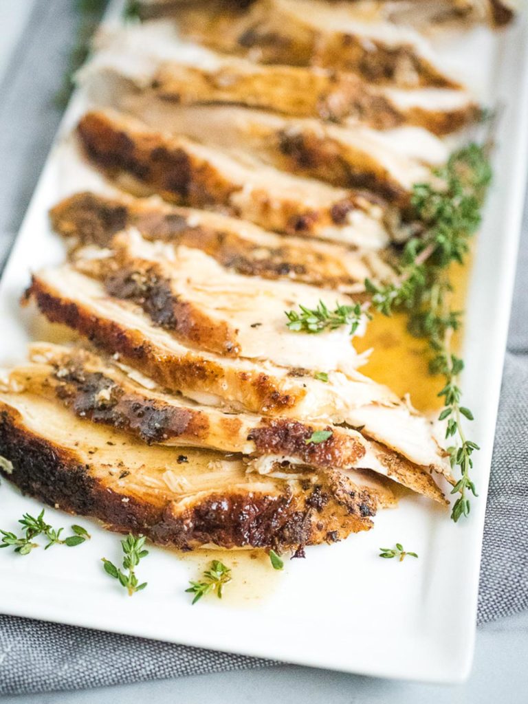 Instant Pot Bone In Turkey Breast w/ Gravy - Sweetly Splendid