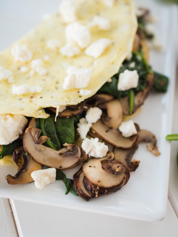 Spinach and Feta Omelette with Mushrooms | Sweetly Splendid