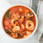 soup in a white bowl