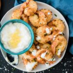 air fryer coconut shrimp with creamy pineapple sauce