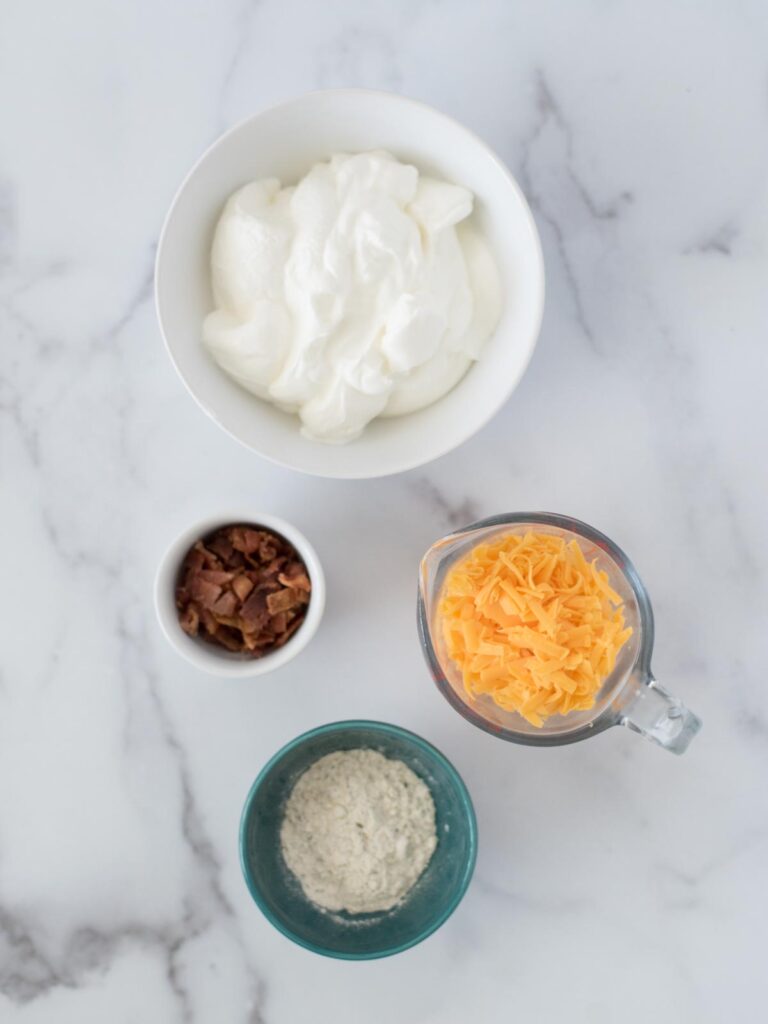 ingredients for Bacon Cheddar Ranch Dip