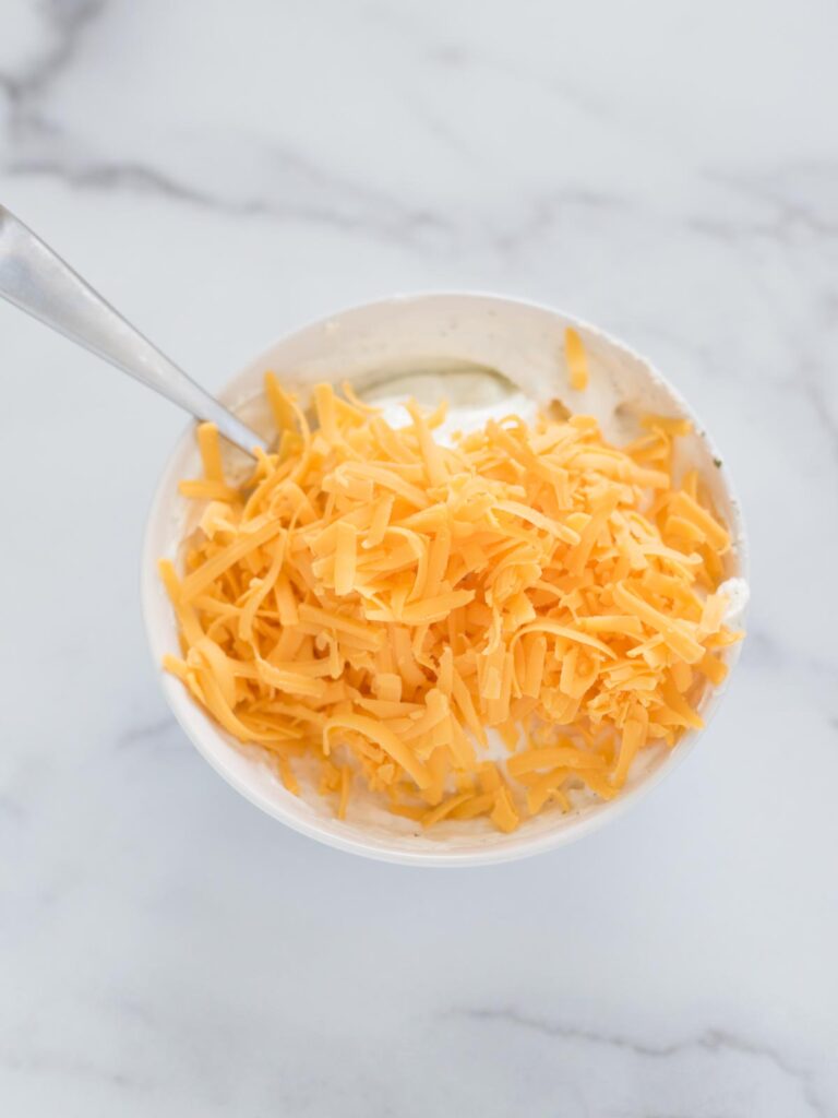 shredded cheese added to ranch
