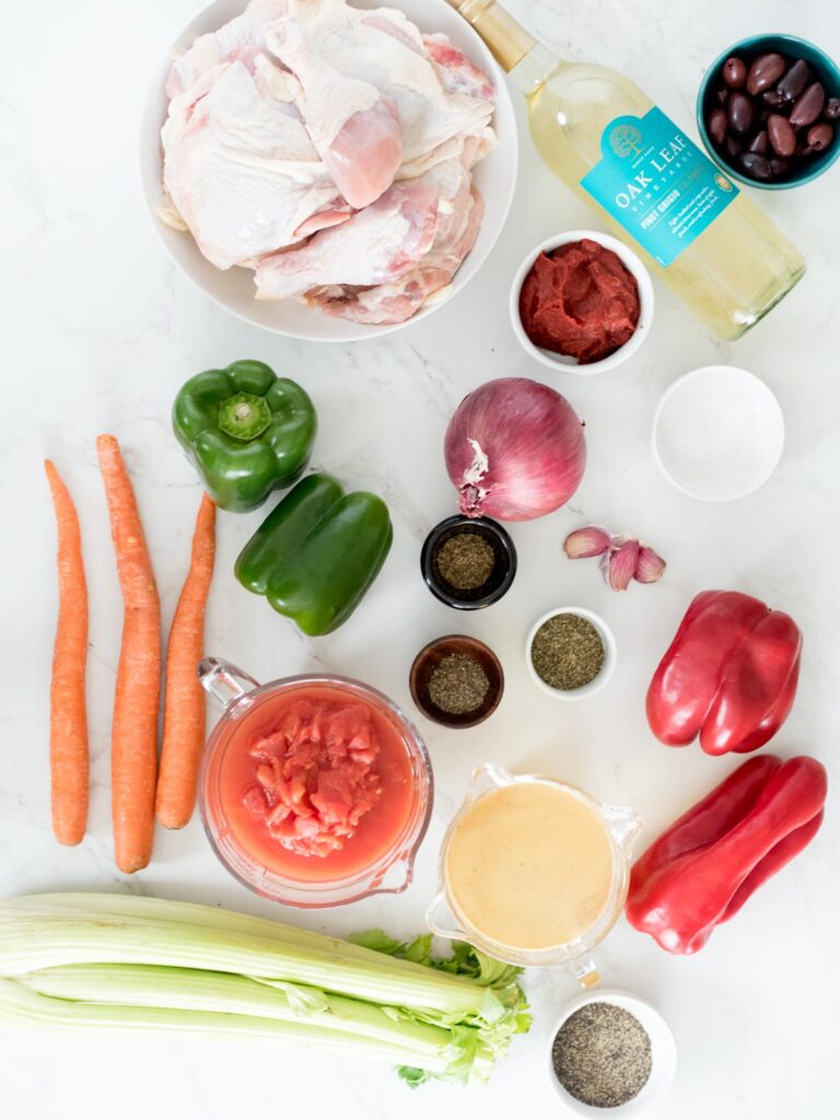 ingredients for baked chicken cacciatore
