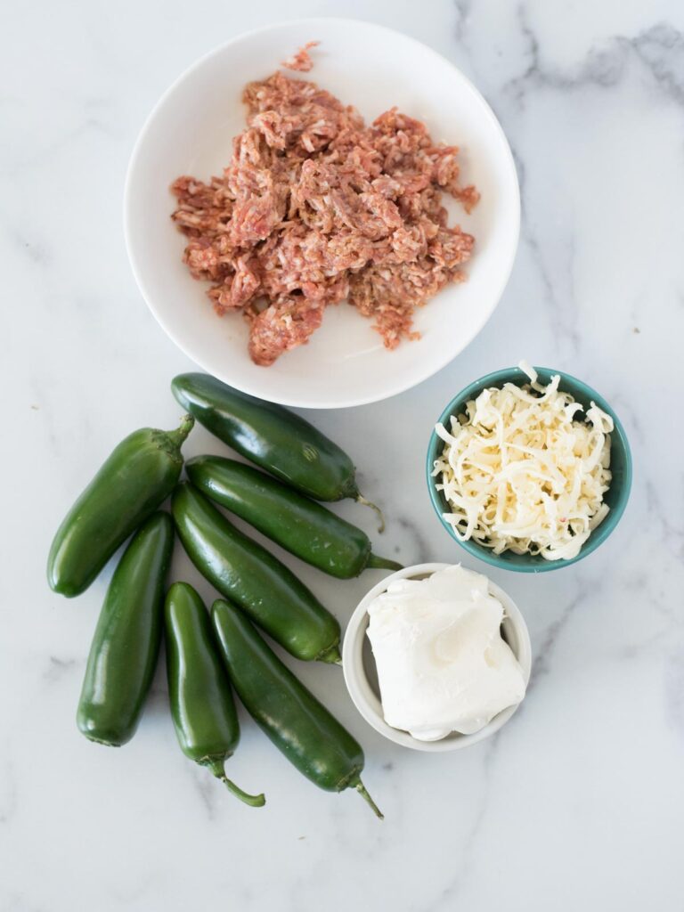 ingredients for Easy Baked Jalapeno Poppers