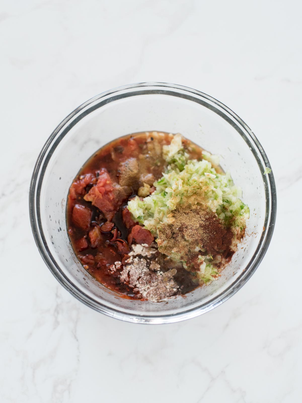 all sauce ingredients in mixing bowl before combined