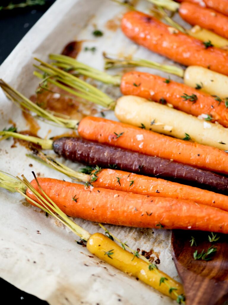 Oven Roasted Brown Sugar Garlic Carrots