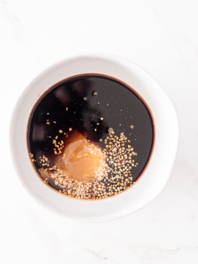 honey, garlic, ginger, soy sauce, and brown sugar in a bowl