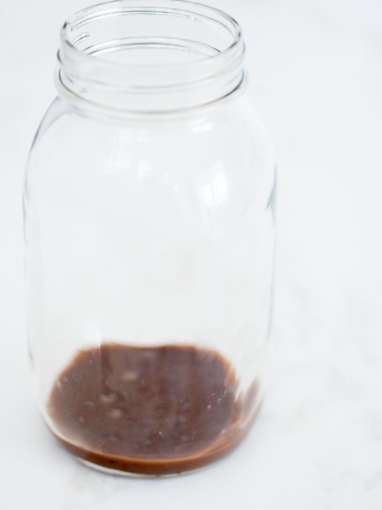 balsamic vinaigrette in a mason jar