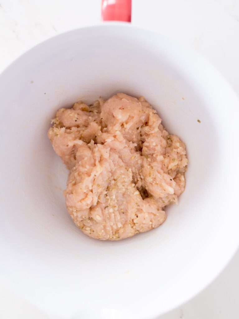 chicken meatball mixture in a bowl