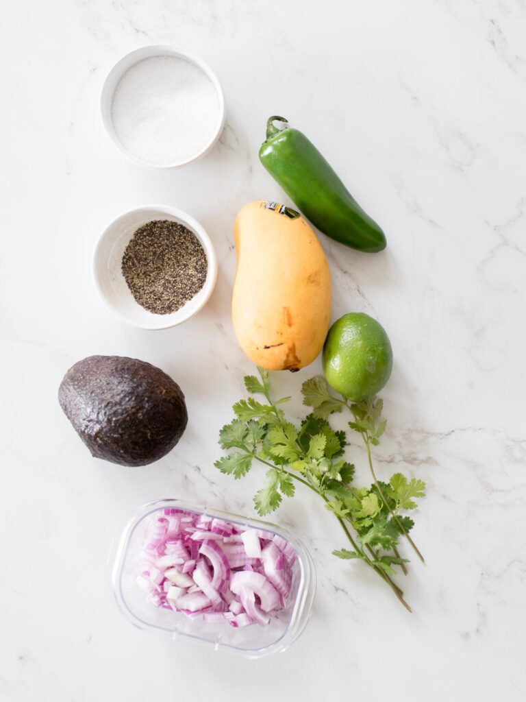 ingredients for avocado mango salsa