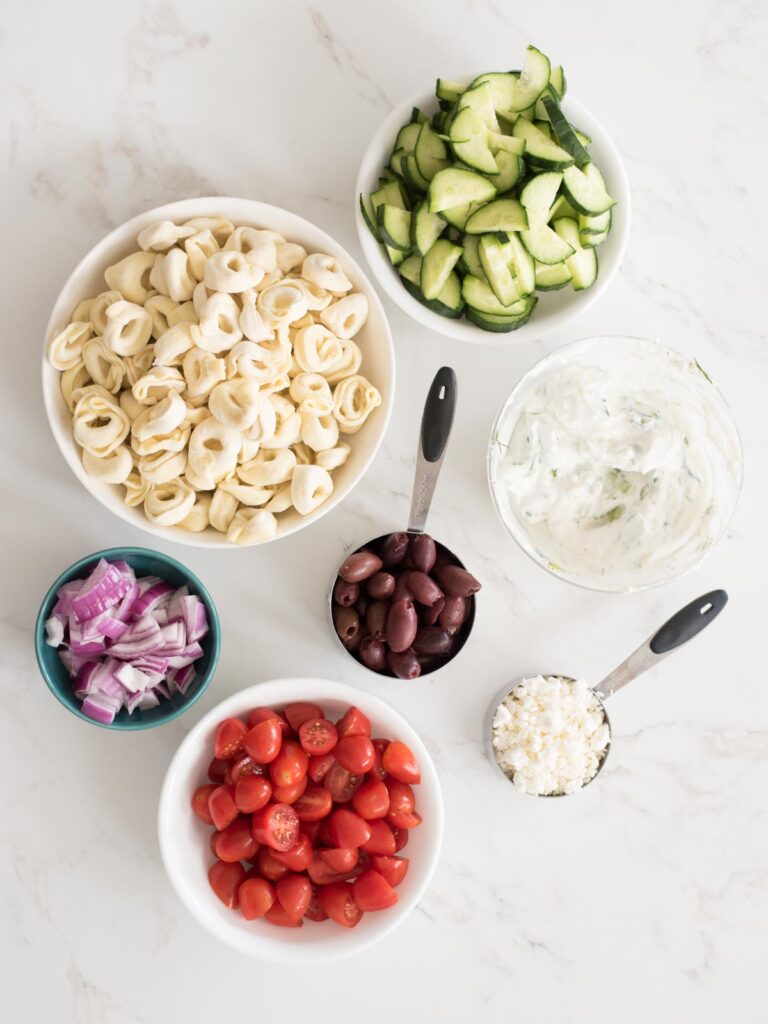 ingredients for greek pasta salad