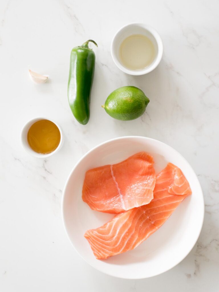 ingredients for honey jalapeno lime salmon