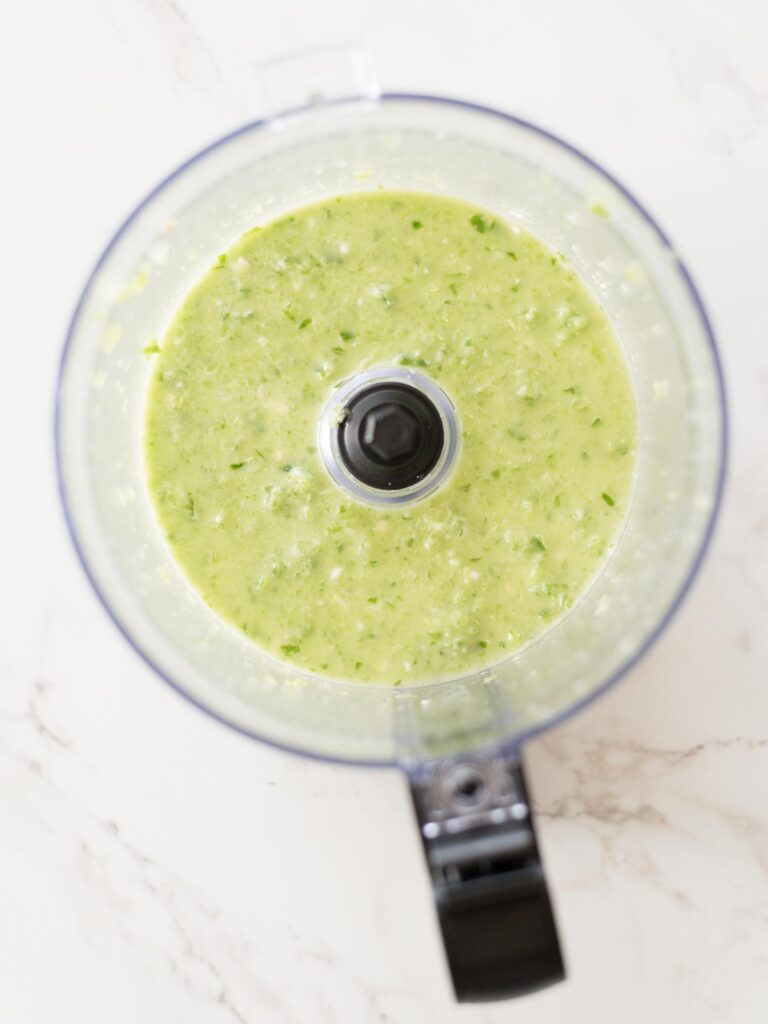 honey, jalapeno, and lime blended in a food processor