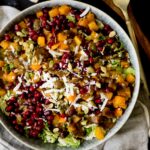autumn salad with balsamic vinaigrette in a bowl
