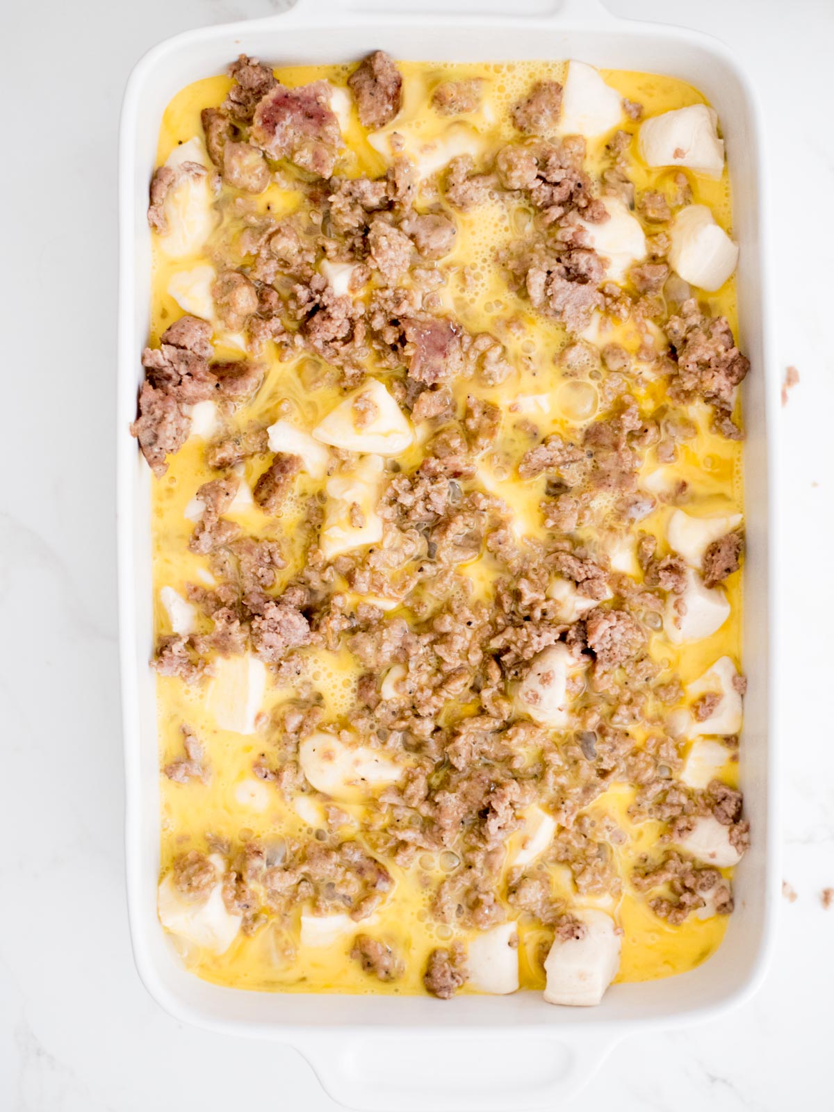 4-Ingredient Breakfast Casserole with Biscuits - Sweetly Splendid