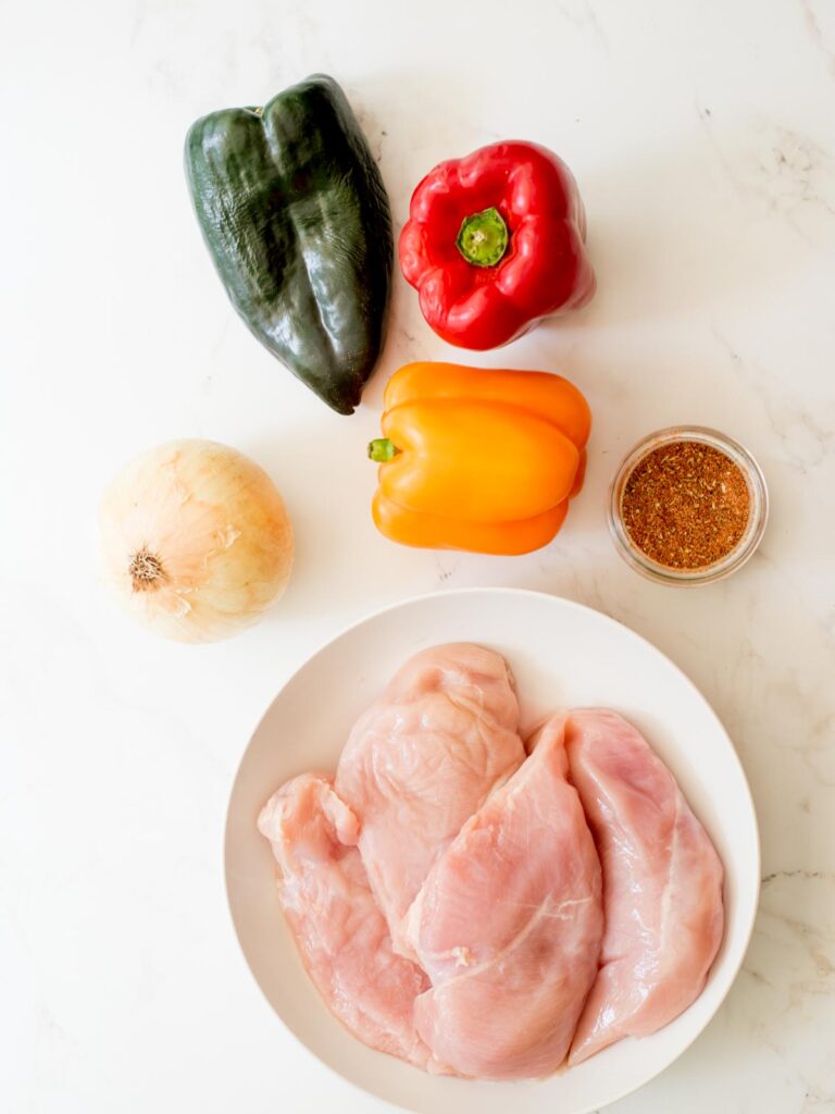 ingredients for sheet pan chicken fajitas