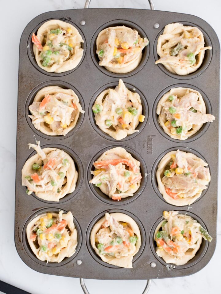 Mini Chicken Pot Pies (only 4 ingredients) Sweetly Splendid