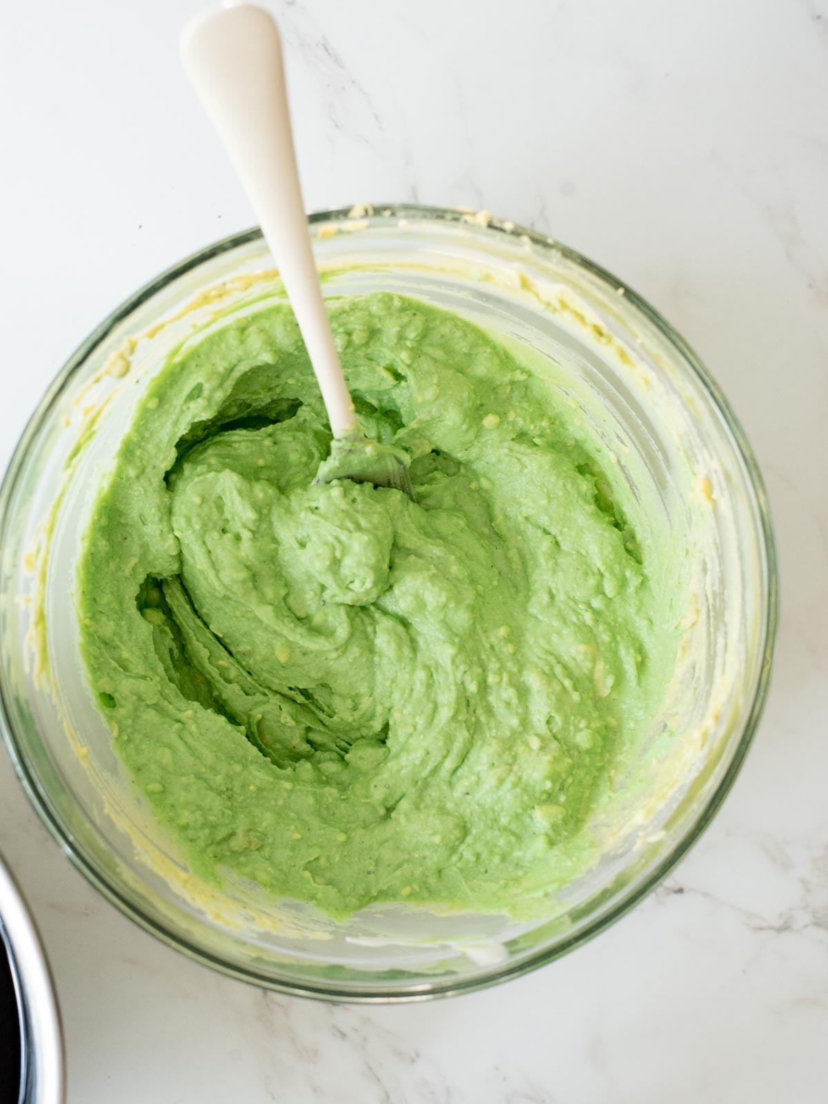 green food coloring mixed in to the egg filling