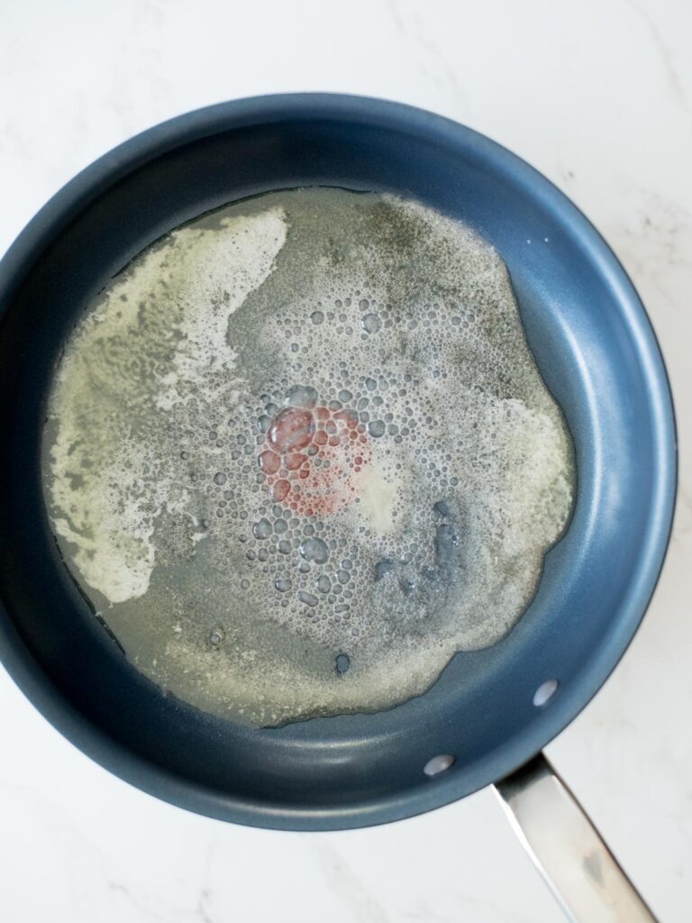 melted butter in a skillet