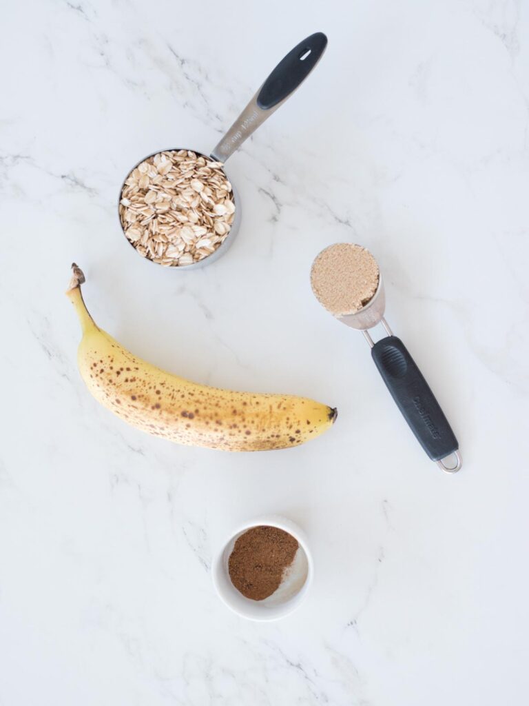 ingredients to make banana oatmeal