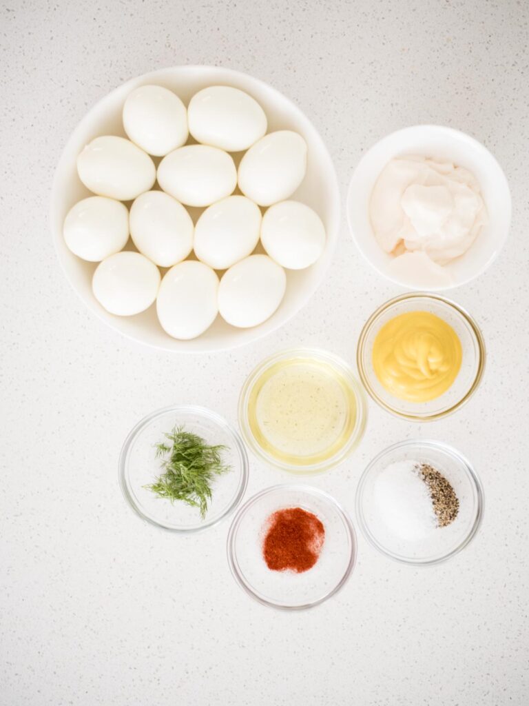 ingredients to make easy egg salad recipe