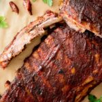 pit boss ribs basted with bbq sauce
