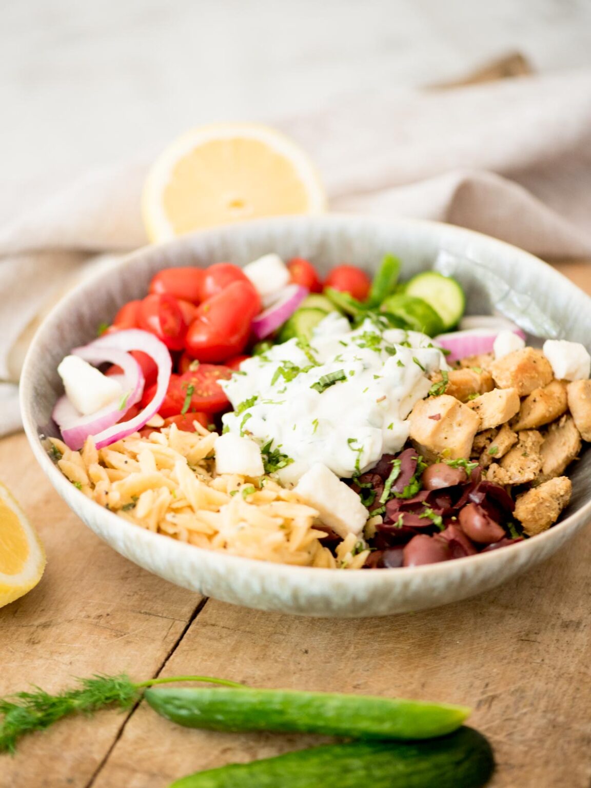 Easy Greek Chicken Bowls - Sweetly Splendid