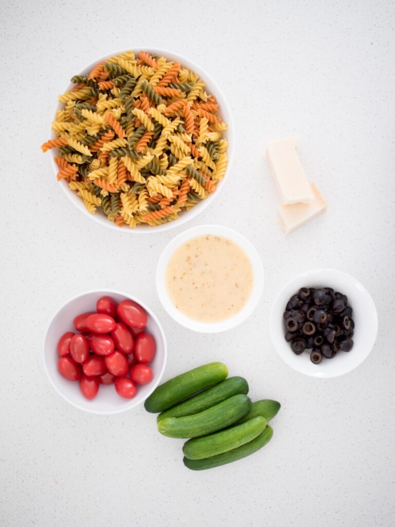 ingredients to make zesty italian pasta salad