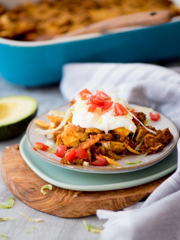 Walking Taco Casserole (With Fritos) - Sweetly Splendid