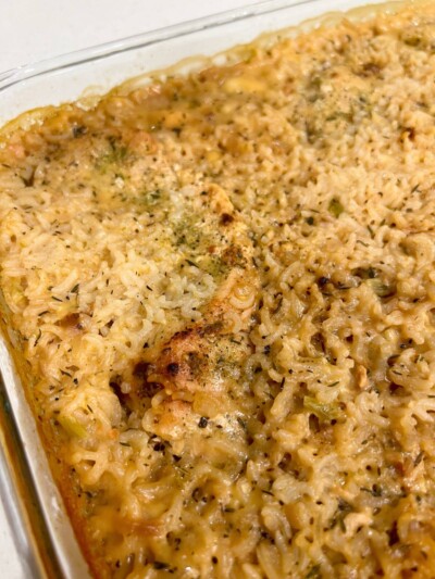 No Peek Chicken and Rice Casserole - Sweetly Splendid