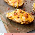 pinterest graphic for air fryer twice baked potatoes