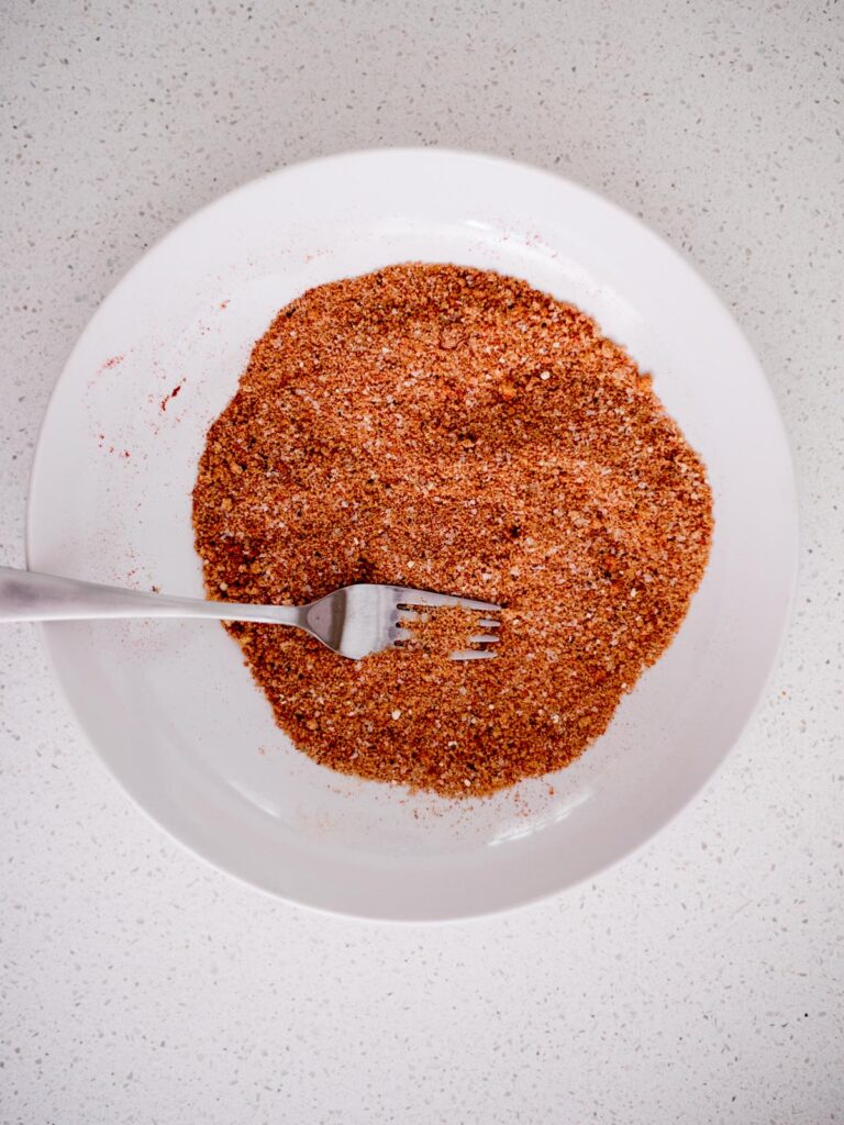 Seasoning for meat in a bowl to use on meat.