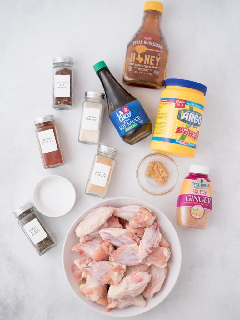 ingredients to make honey garlic chicken wings