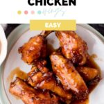 pinterest graphic for honey garlic chicken wings