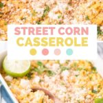 Cilantro and cotija cheese covering the top of street corn casserole.