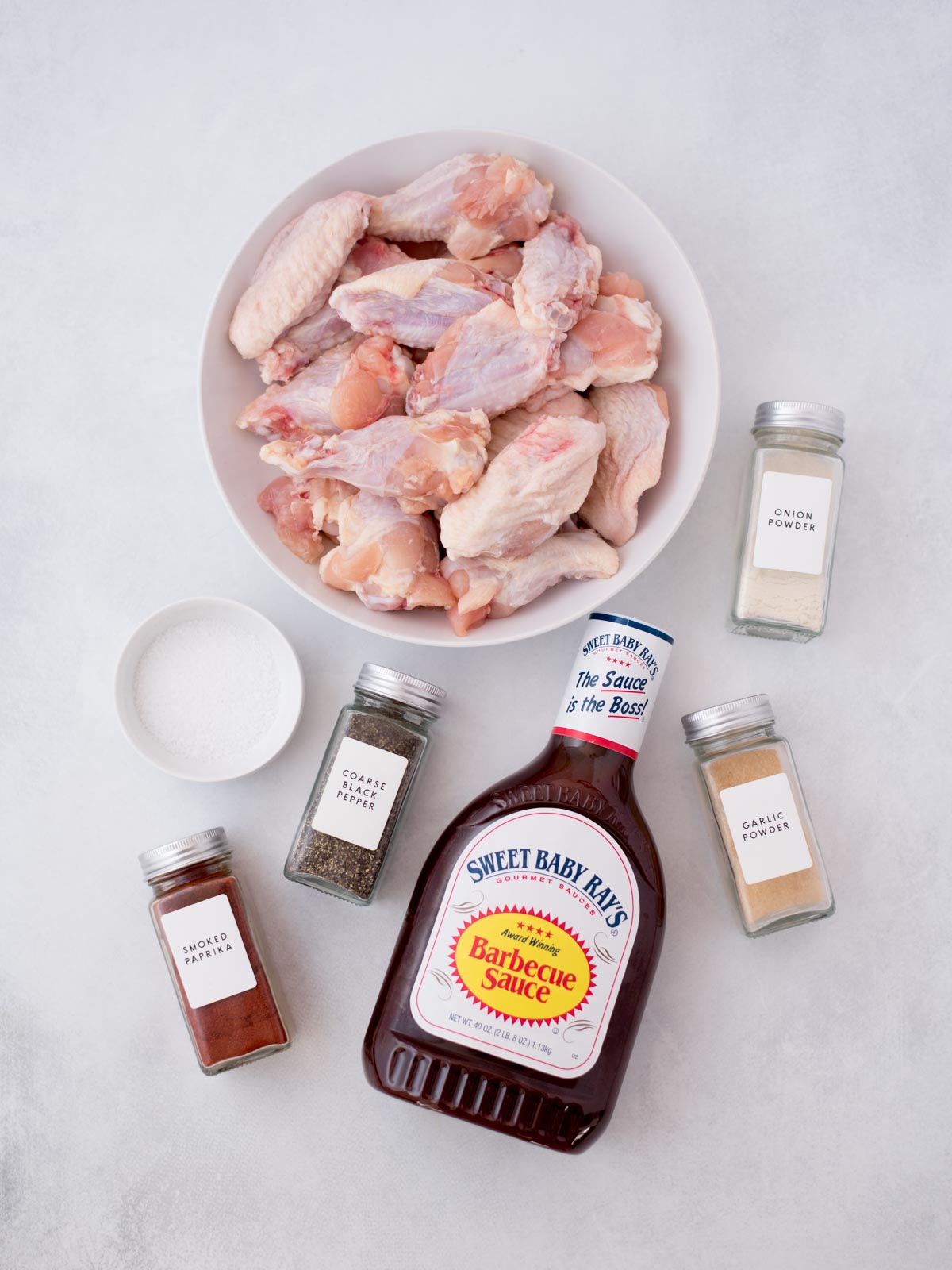 ingredients to make baked bbq chicken wings