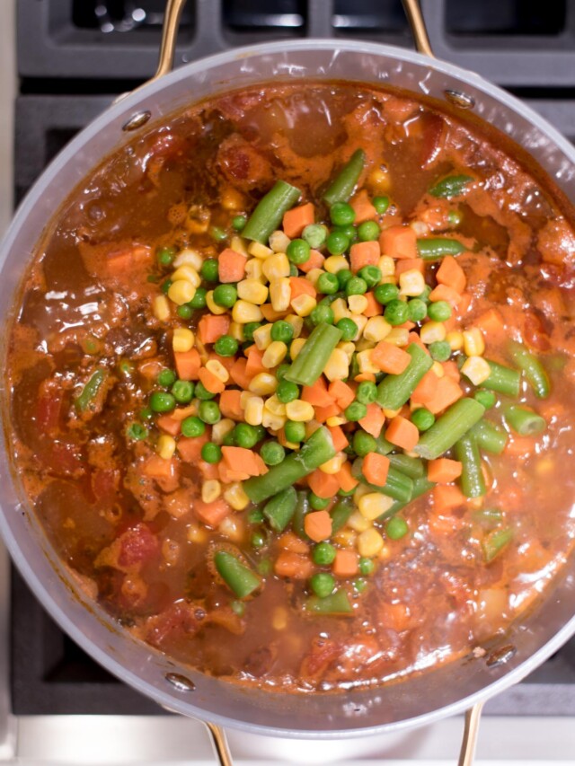 Vegetable Hamburger Soup - Sweetly Splendid