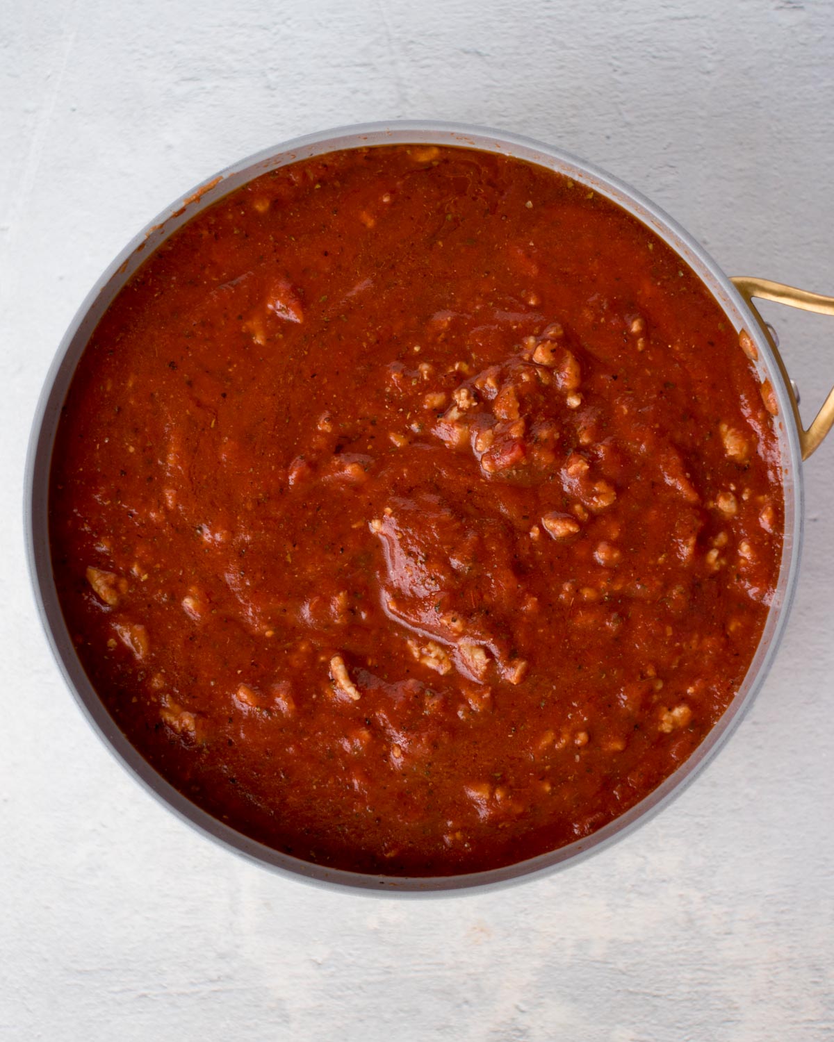 pasta sauce in a skillet